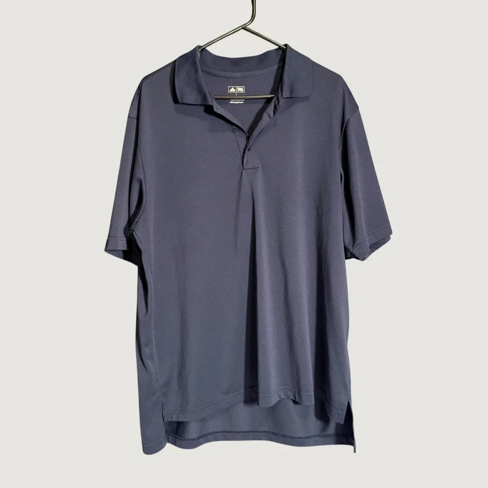 Adidas Golf Polo Shirt Men's Large Navy Blue Performance Short Sleeve WSPA Logo‎